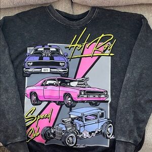 No Boundaries Grey Vintage Car Sweatshirt Size Women’s S